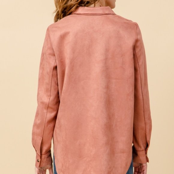 Suede Button Down Shirt - Picture 5 of 7